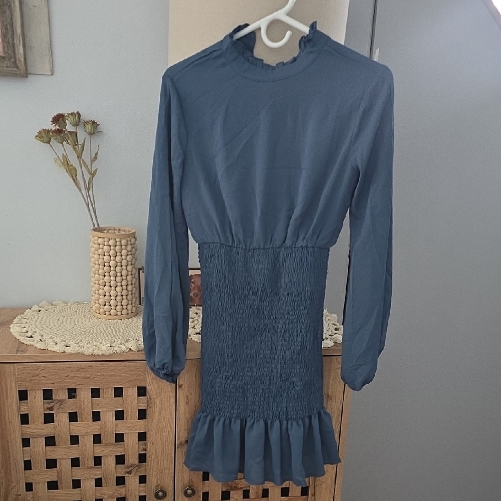 NWT Fashion Nova Blue Long Sleeve Dress